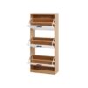 Freestanding Shoe Storage Cabinet With 3 Flip Drawers - White / Natural - Image 16