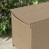 Outsunny - 83 Gallon Deck Box, Large Outdoor Storage Chest, Pe Wicker Trunk For Outside On Wheels For Garden Tools, Pool Toys & Patio Furniture Cushions - Brown - Image 7