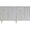 Modern Lacquered 4 Door Wooden Cabinet Sideboard Buffet Server Cabinet Storage Cabinet, For Living Room, Entryway, Hallway, Office, Kitchen And Dining Room - Gray - Image 7