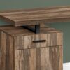 Modern Computer Desk, For Home Office, Laptop, Left, Right Set-Up, Storage Drawers, Work, Contemporary - Brown - Image 2