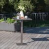 Outdoor Square Rattan Bar Table With Iron Frame - Multi Brown - Image 5
