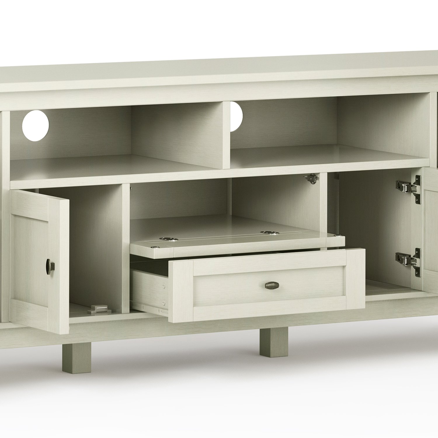 Warm Shaker - TV Media Stand - Antique White - Image 5