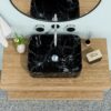 Rectangular Vessel Bathroom Sink - Black / Gray - Image 2