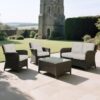 2 Pieces Set High Back Patio Chair Cushions, Tufted Rocking Chair Cushions, Adirondack Cushions For Garden Porch Home Office Chair Use, 2 Pack - Beige - Image 3