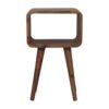Mini Curved Open Bedside Table - Brown Oak - Image 9