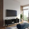 Draper - Mid Century Low TV Media Stand - Black - Image 9