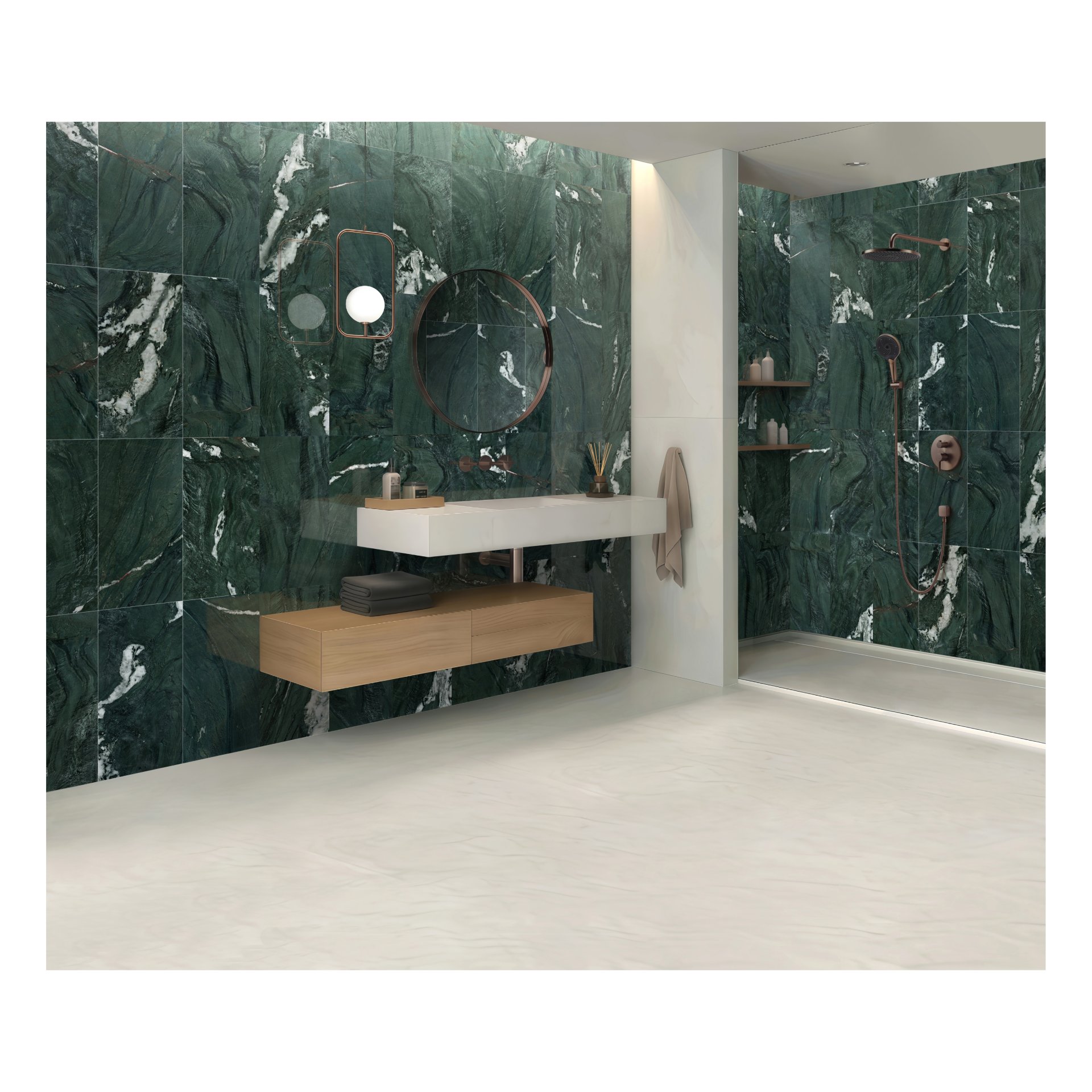 Diamond Polished Marble Tile For Wall And Floor Stone 12 X 24" - Green / Green Multi - Image 9