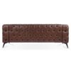 84.06" Width Traditional Square Arm Removable Cushion 3 Seater Sofa - Dark Brown - Image 8