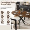 Retractable Dining Table, Round Extendable 6 Person Table - Walnut - Image 13