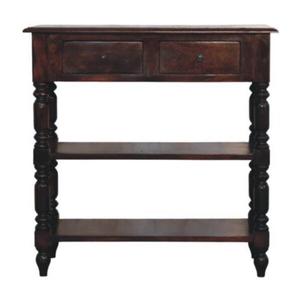 Turned Legs Side Table - Brown