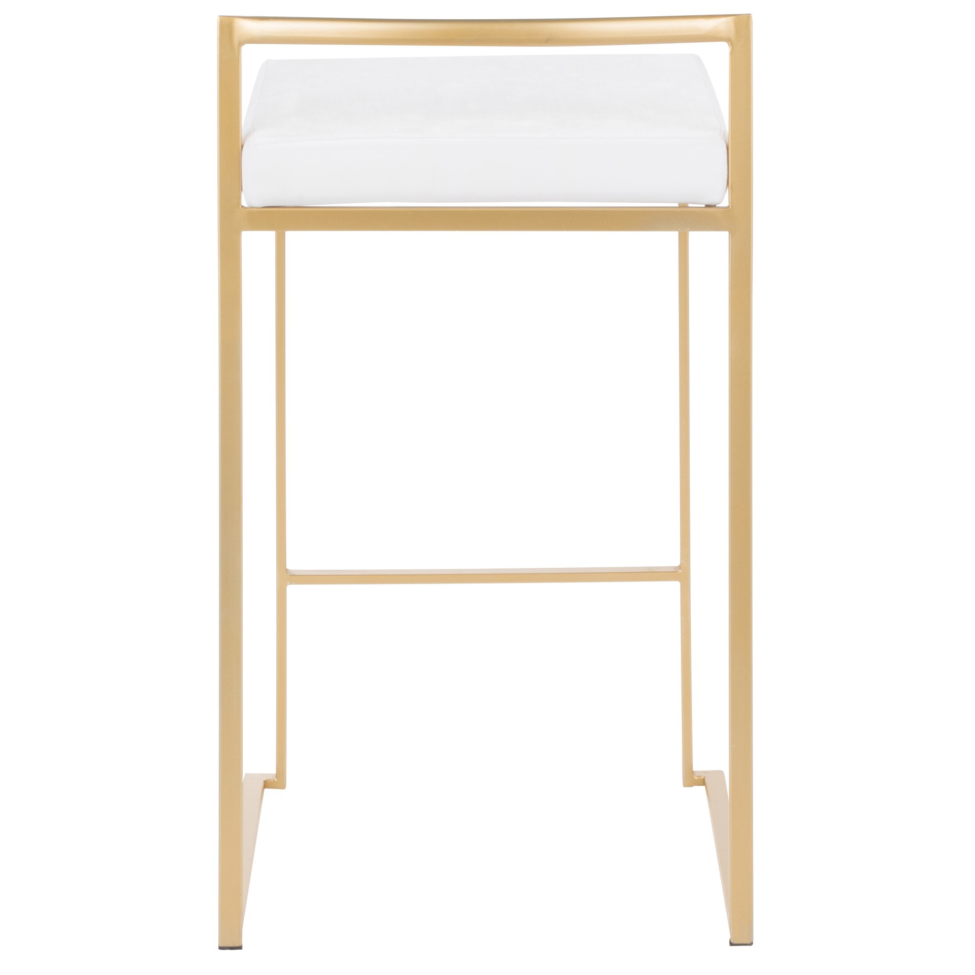 Fuji - Contemporary Stackable Counter Stool (Set of 3) - Gold / White - Image 5