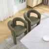 Contemporary Designed Velvet Upholstered Accent / Dining Chair - Olive - Image 10