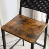 Bar Stool And Bar 3 Piece Set, Industrial Style Bar Stool With Backrest, Iron Wood Structure Furniture, Suitable For Bars, Kitchens - Antique Brown / Black - Image 8