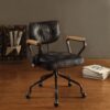 Hallie - Top Grain Leather Office Chair - Vintage Black - Image 2
