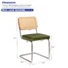 Dining Chairs, Velvet Rattan Side Accent Chairs With Chrome Legs, Modern Mid - Century Breuer Designed Chairs, Upholstered Dining Living Room Kitchen Chairs (Set of 2) - Olive Green - Image 3