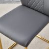 Modern Legged Upholstered Dining Chairs (Set of 4) Artificial For Kitchen And Office - Gray - Image 11