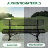 Outdoor Bench With Backrest - Black - Image 7