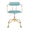 Demi - Contemporary Office Chair - Gold / Light Blue - Image 5