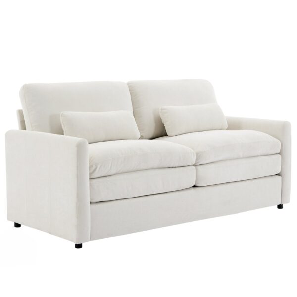 Cozy Upholstered Loveseat Sofa Oversized Comfy Comfy Cloud Sofa Double Cushion Loveseat Sofa Plush Cushion Sofa Couch For Living Room - Beige