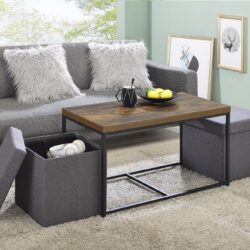 Murph - Wood Grain 3 Piece Coffee Table (Set of 3) - Weathered Oak