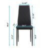 Modern 5 Piece Dining Table Set With Glass Top And Chairs - Black - Image 9