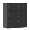 6 Door Employee Storage Locker, Lockers For Office, Gym, School, And Home With Card Slot - Black - Image 7