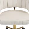 Modern Home Office Desk Chair With Wheels, Swivel, Height Adjustable - Beige - Image 24