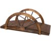 Wooden Garden Bridge Arc Footbridge With Half Wheel Railings Solid Fi - Brown - Image 6