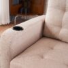 Beige Upholstered Armchair And Storage Ottoman Set, Comfortable Single Sofa With Cup Holders And Tufted Detailing, Ideal For Living Room Or Bedroom - Beige - Image 11