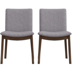 Laura - Mid-Century Modern Solid Wood Dining Chair (Set of 2) - Gray