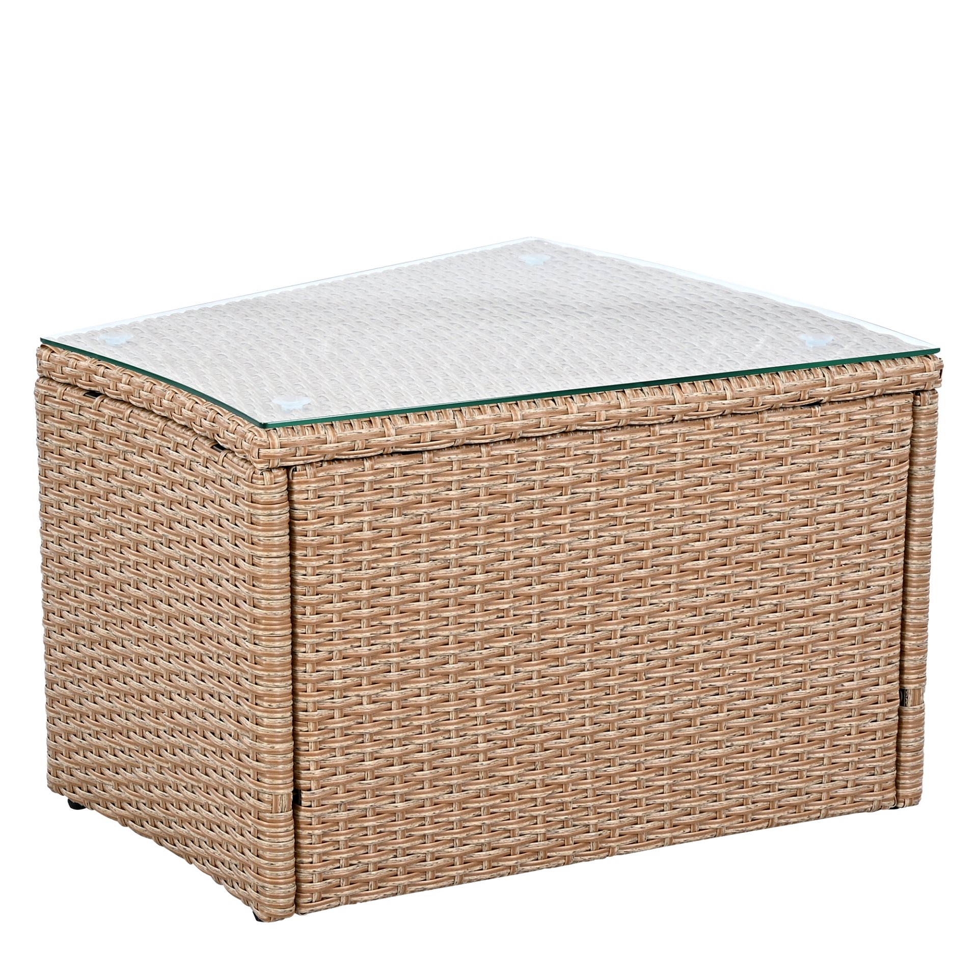 10 Piece Outdoor Sectional Half Round Patio Rattan Sofa Set, Wicker Conversation Furniture Set For Free Combination - White - Image 22