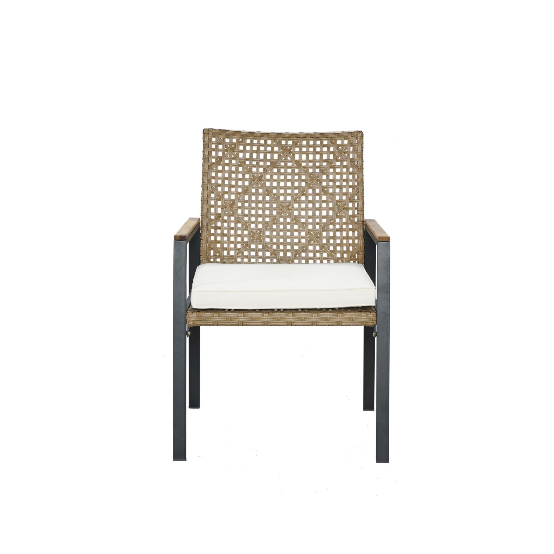 All Weather Patio Dining Table Set With Top And Umbrella Hole - Rattan Outdoor Furniture - Yellow - Image 19