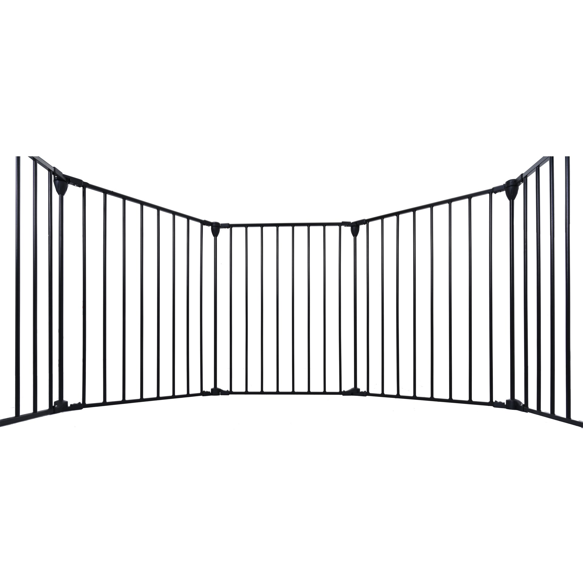 Adjustable Safety Gate 6 Panels Play Yard Metal Doorways Fireplace Fence Christmas Tree Fence Gate For House Stairs Gate Prohibited Area Fence - Black - Image 11