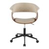 Vintage Mod - Mid-Century Modern Office Chair - Black / Walnut / Cream - Image 5