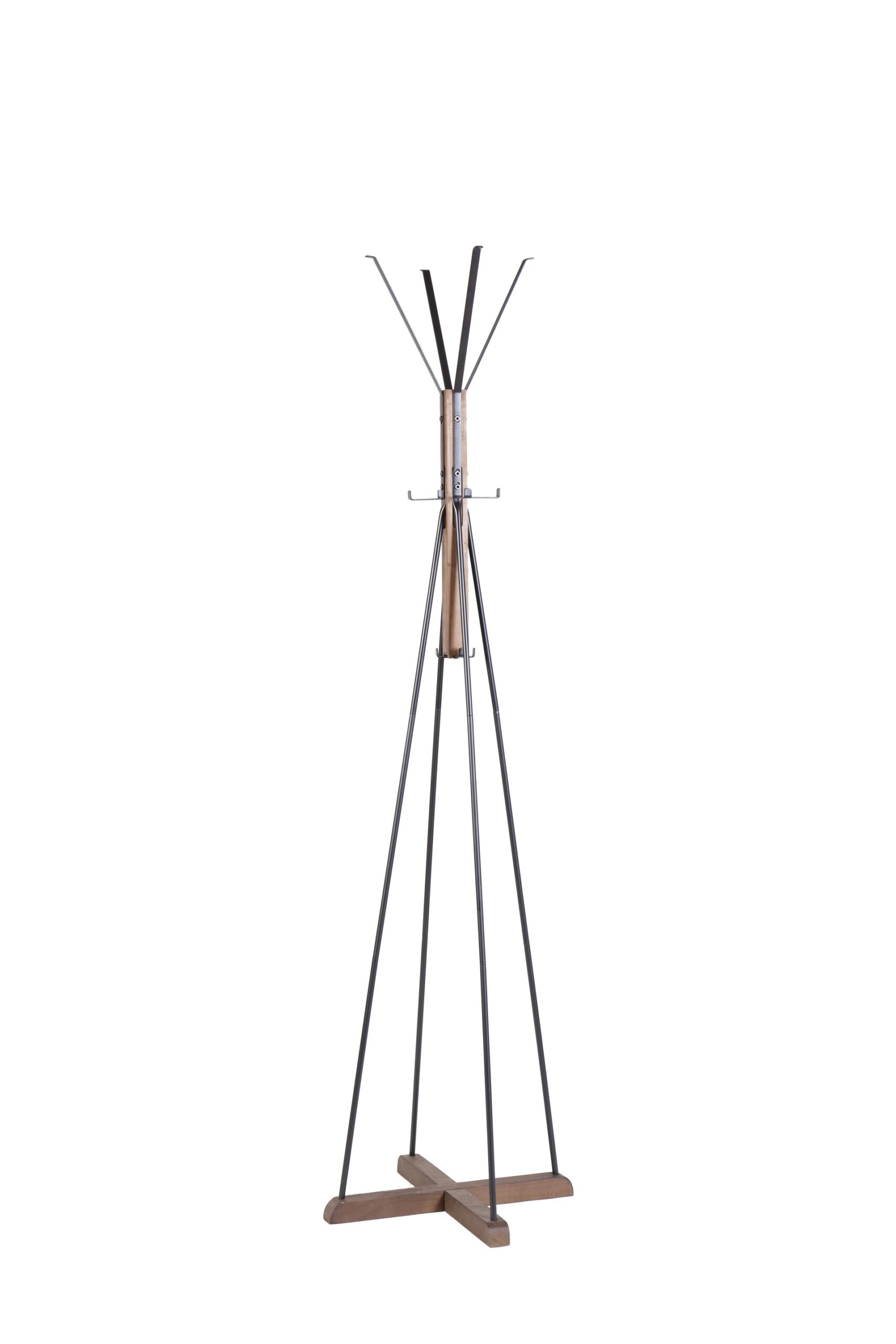Reclaimed Wood And Metal Freestanding Coat Rack With Hooks Use In Bedroom, Living Room - Natural - Image 2