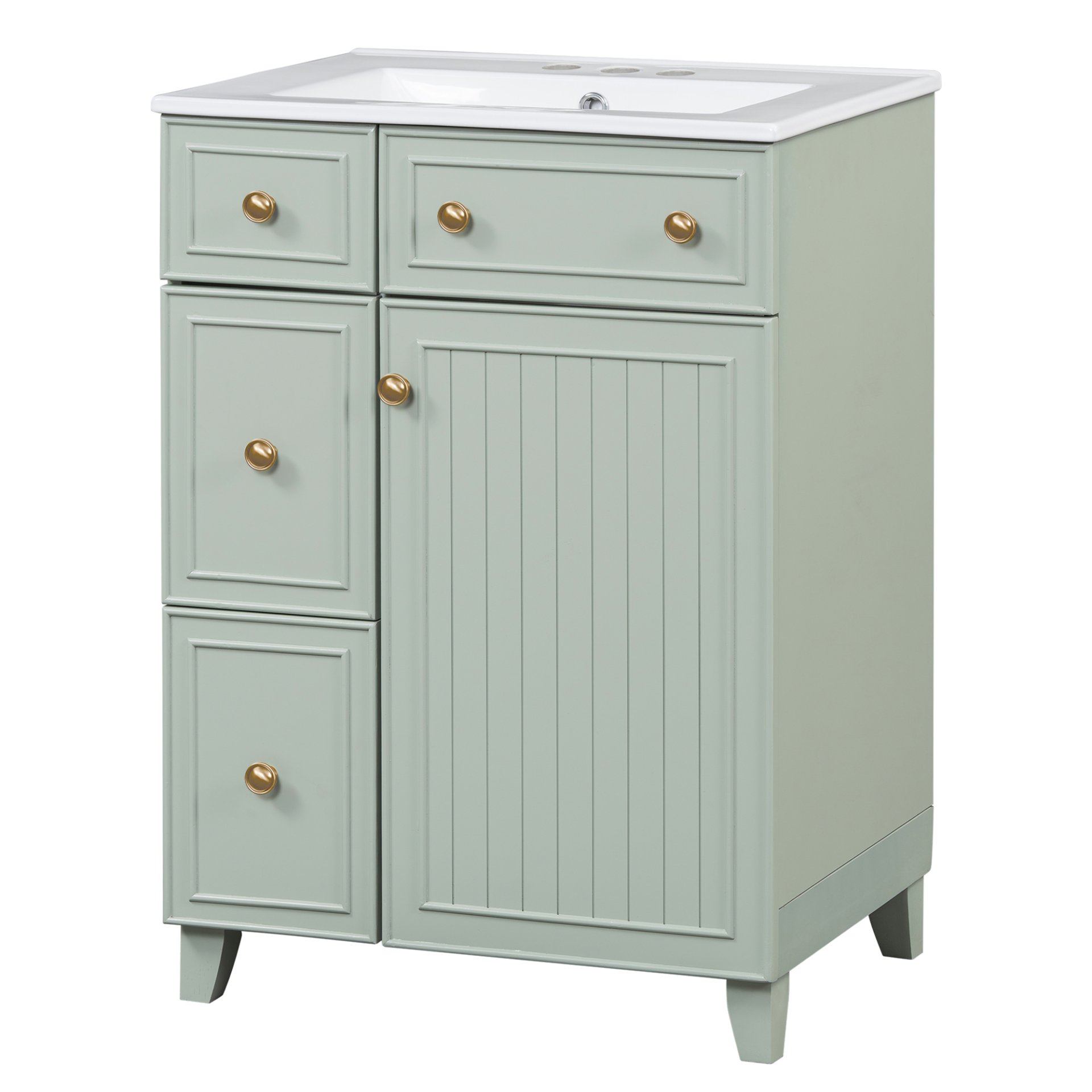 24" Bathroom Vanity Cabinet With Sink - Green - Image 12