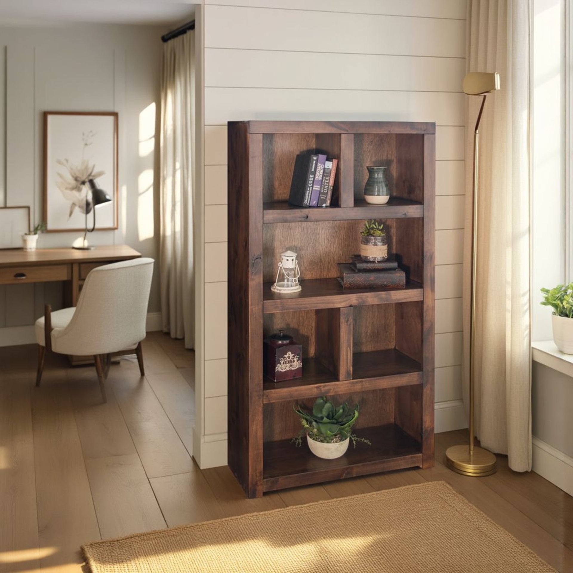 Sausalito - 64" High Bookcase - Whiskey - Image 2