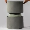 Steel Propane Tank Cover Round Tank Holder Hide Away Side Table - Gray - Image 4