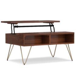 Hunter - Small Lift Top Coffee Table - Umber Brown / Gold