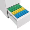 Metal 2 Drawer Mobile File Cabinet With Lock, Under Desk Office Steel Filing Cabinet, 25.6''H Legal / Letter Size Files Storage Cabinet - White - Image 4
