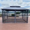 Outdoor Patio Gazebo Canopy Tent With Ventilated Double Roof And Mosquito Net (Detachable Mesh Screen On All Sides), Suitable For Lawn, Garden, Backyard And Deck - Gray - Image 10