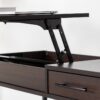 Juno - Wood Lift Top Desk With Hidden Storage And Drawer - Dark Brown - Image 3