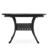 Outdoor Expandable Aluminum Dining Table With Latticework Details And Curvy Legs - Black - Image 5