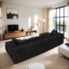 Modular U Shaped Sectional Sofa, 4 Seater Chaise Lounge With Reversible Design - Black - Image 7