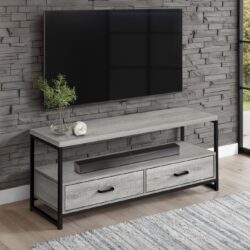TV Stand, Console, Media Entertainment Center, Storage Drawers, Living Room, Bedroom, Contemporary, Modern - Gray