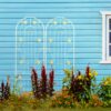2 Pack Metal Garden Trellis Rustproof Trellis For Climbing Plant Outdoor Flower Support - Cream White - Image 2
