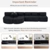 Upholstered Sofa Free Combined Sofa Couch With 2 Chaise Lounge And 5 Back Pillows For Living Room - Black - Image 8