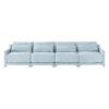 Four Seater Chenille Sofa With Lumbar Pillow Ergonomic Design Frame - Sky Blue - Image 22