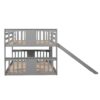Full Over Full Bunk Bed With Ladder With Slide - Gray - Image 3