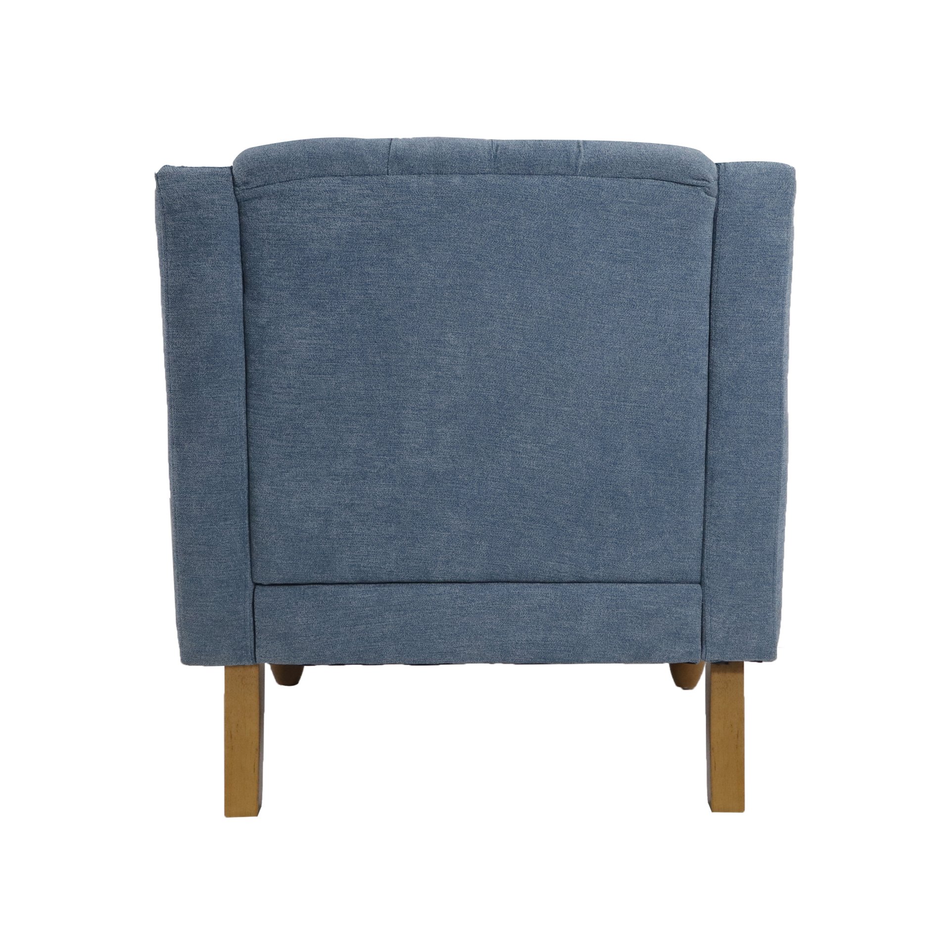 Accent Chair, Living Room Chair, Footrest Chair Set With Vintage Brass Studs, Button Tufted Upholstered Armchair For Living Room, Comfy Reading Chair For Bedroom, Reception Room - Blue - Image 26